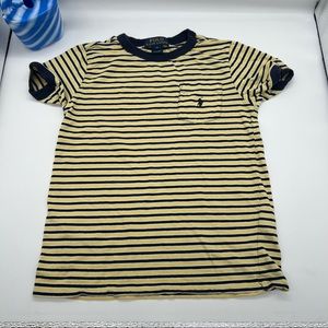 Boy Polo Tee. Size 6. Yellow and Navy Blue